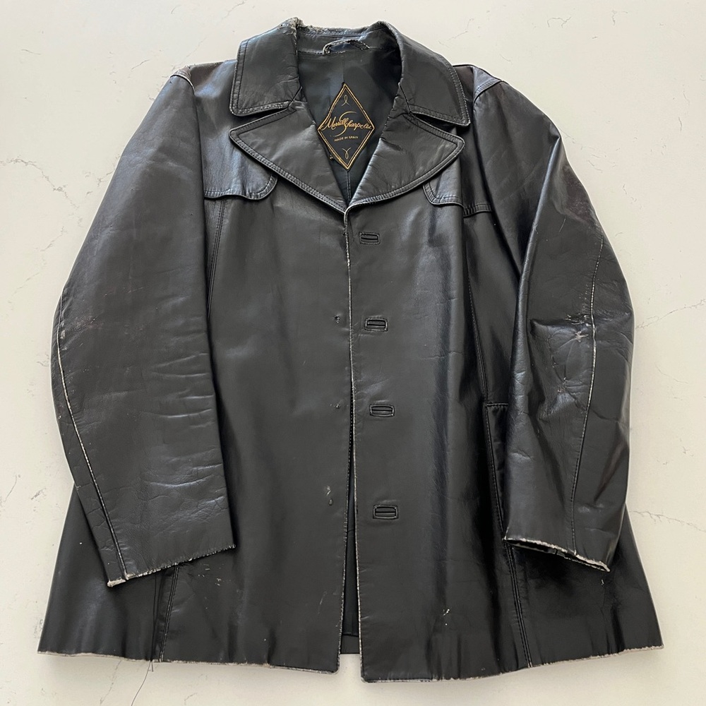 Vintage Merrill Sharpe Ltd. Black Leather Jacket Size 44